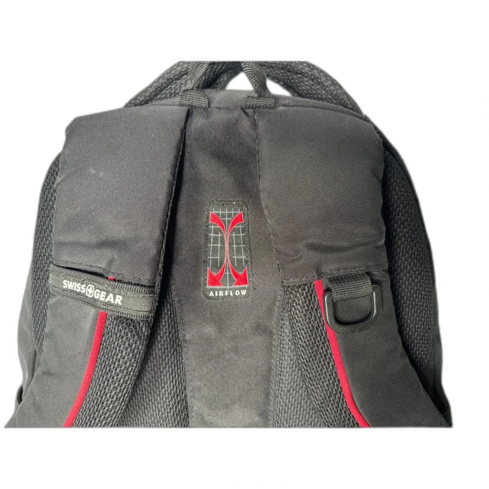 Vintage SWISSGEAR Bungee Cord Backpack Black Red Techwear Gorpcore